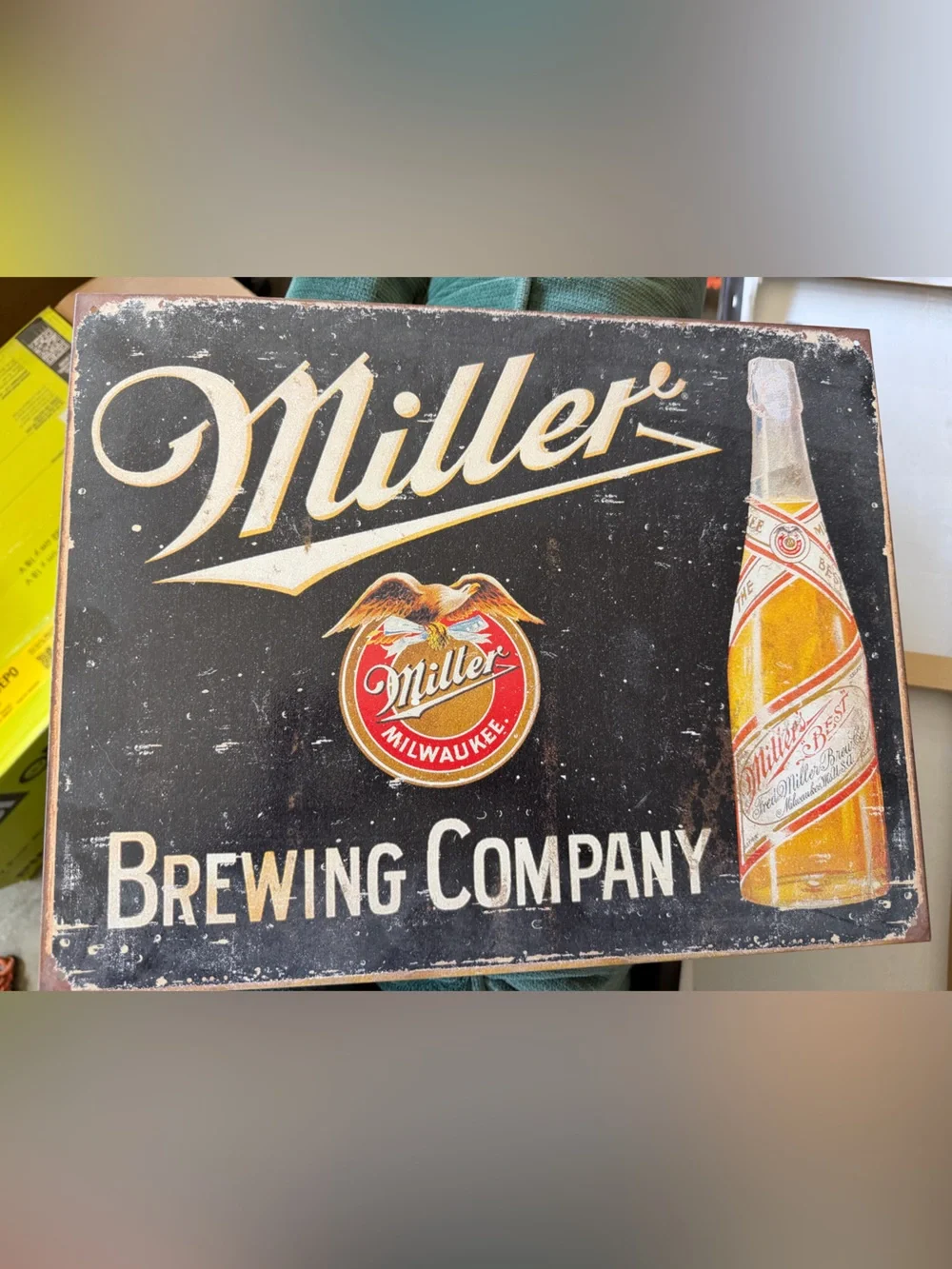 Brewing Company Vintage Black and Gold Wall Sign